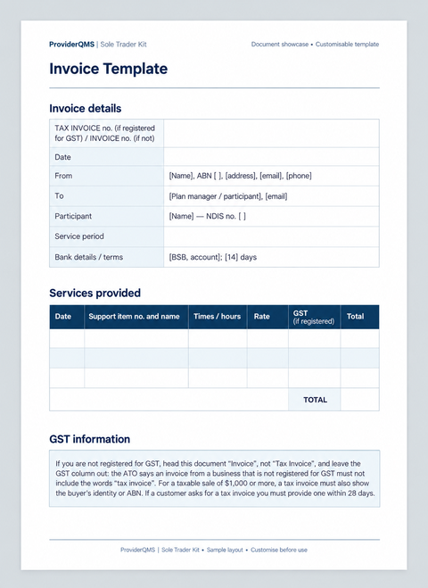 Invoice Template — reformatted document showcase